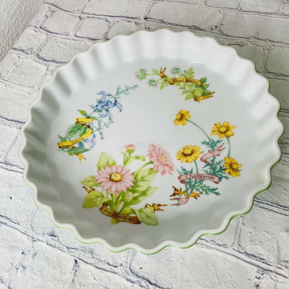 Vintage Le Cuisine quiche tart dish oven bakeware toscany collection herb design - Picture 1 of 5